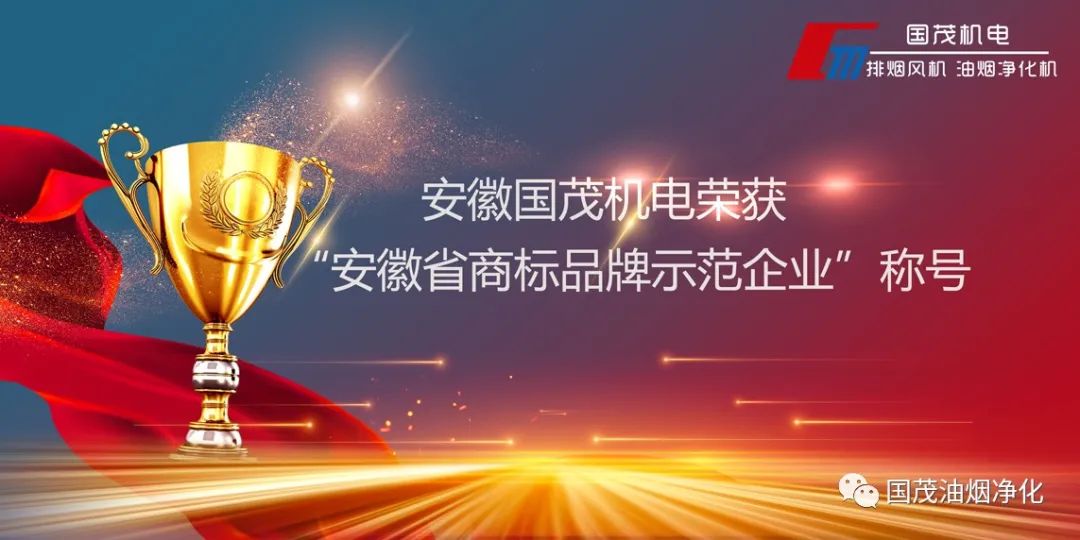 安徽國(guó)茂機(jī)電榮獲“安徽省商標(biāo)品牌示范企業(yè)”稱號(hào)